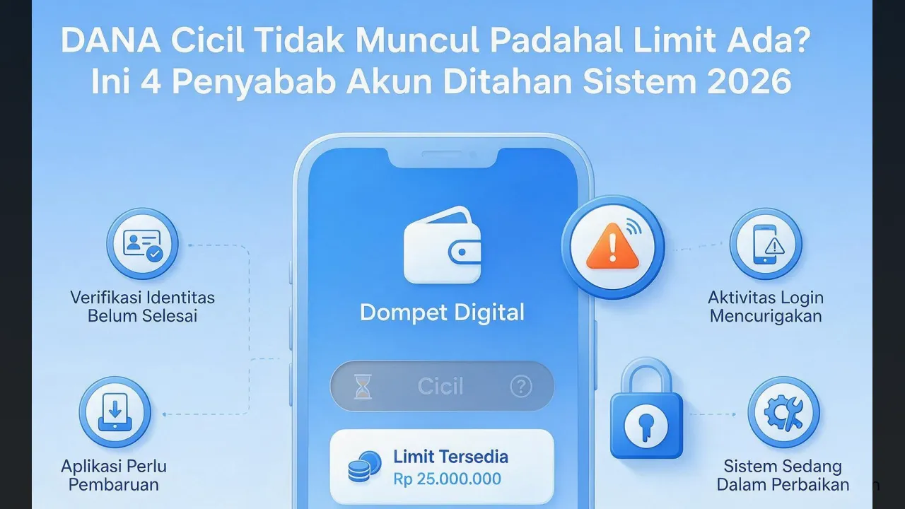 DANA Cicil Tidak Muncul Padahal Limit Ada? Ini 4 Penyebab Akun Ditahan Sistem 2026